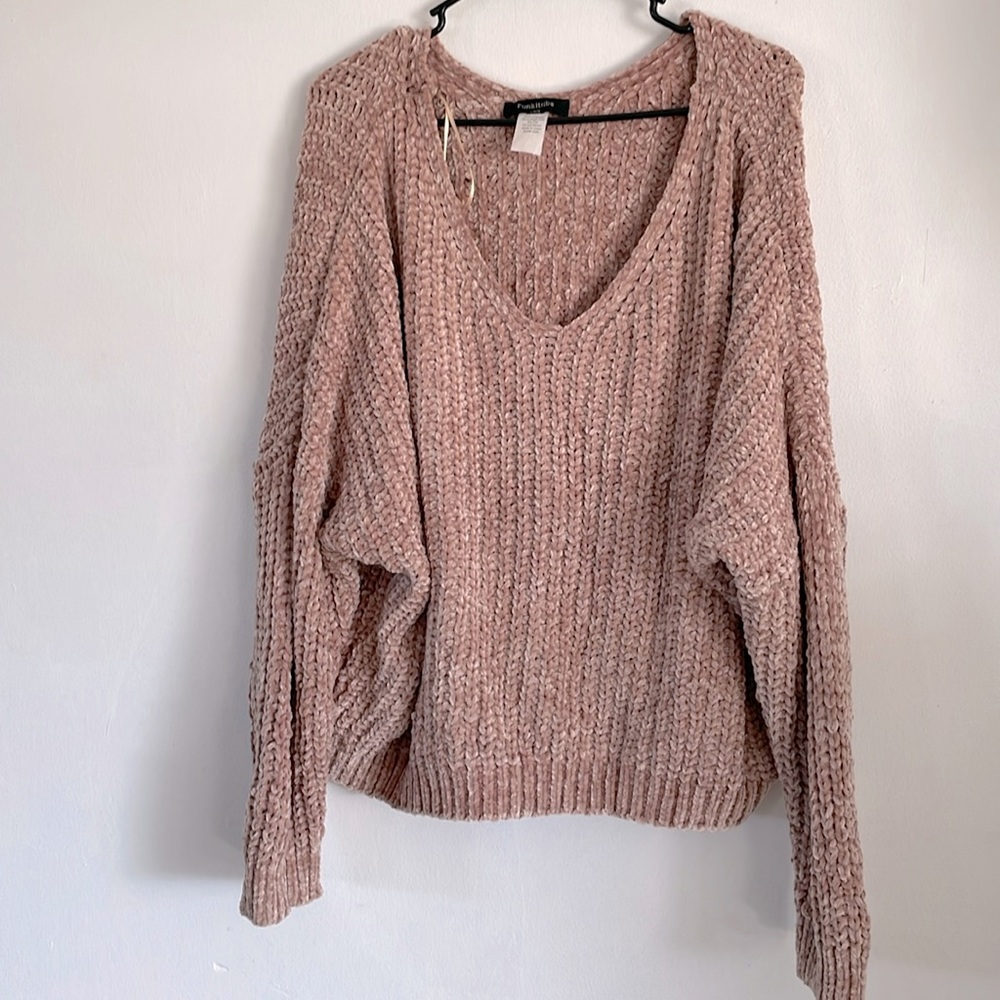 Champagne velour sweater